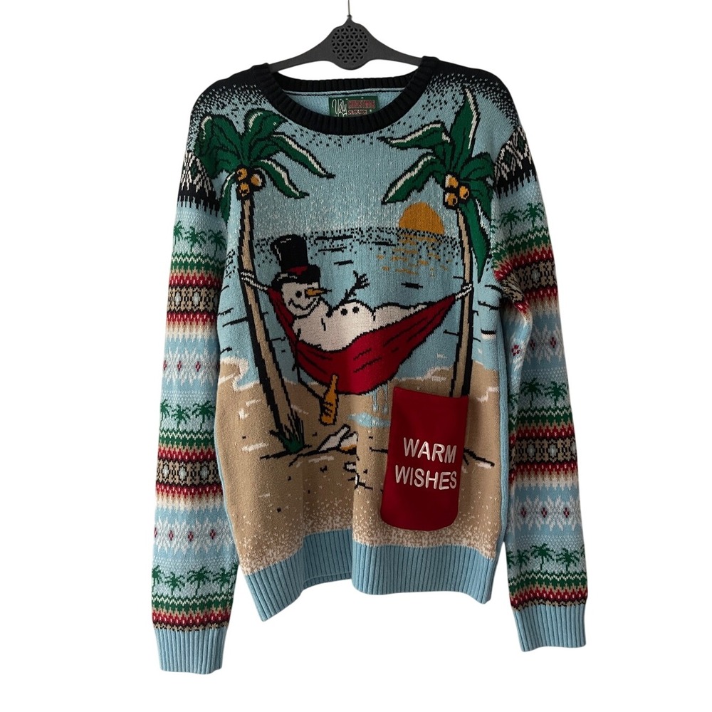 Ugly Christmas Sweater Holiday Snowman Large